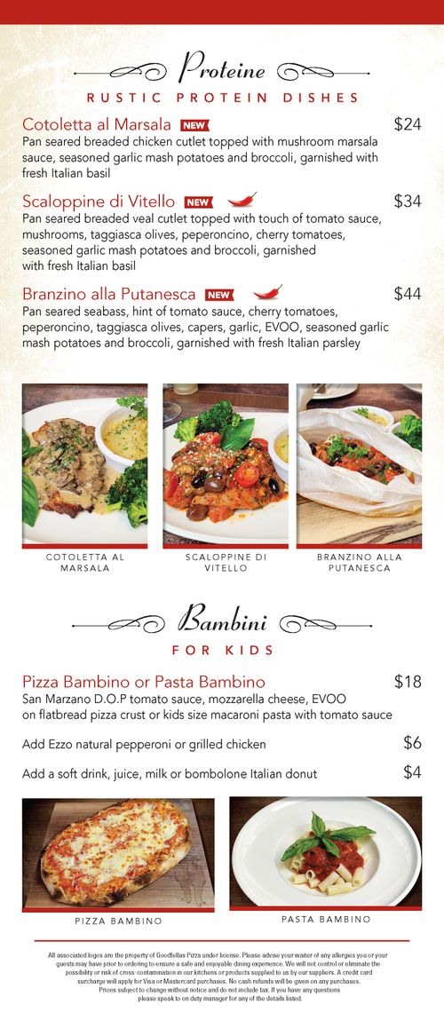 Goodfellas Wood Oven Pizza | Menu